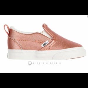 Girls Vans Rose Gold Slip On’s
